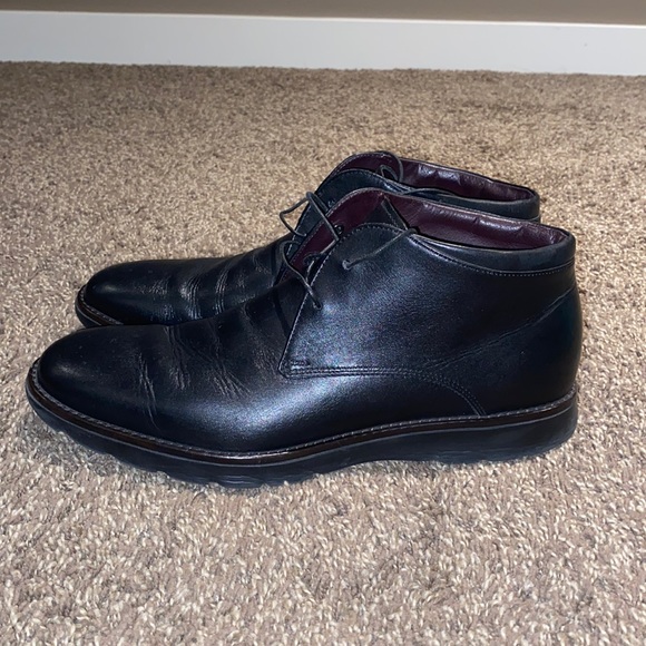 Z Zegna Black Laced Ankle High Dress Shoes - Picture 2 of 8